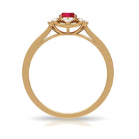Vintage Style 0.6 Carat Ruby Oval Engagement Ring with Diamond