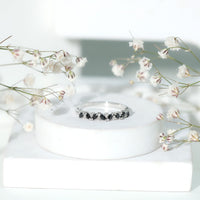 Natural Marquise Black Spinel Diamond Half Eternity Ring