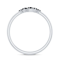 Certified Black Onyx Cluster Promise Ring for Her