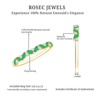 Marquise Emerald and Diamond Half Eternity Ring