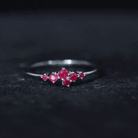 Natural Ruby Cluster Promise Ring for Women