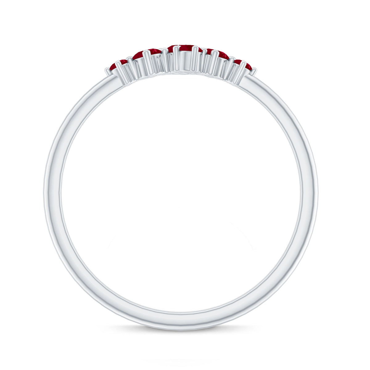 Natural Ruby Cluster Promise Ring for Women