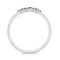 Natural Ruby Cluster Promise Ring for Women
