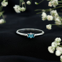Baguette London Blue Topaz Solitaire Promise Ring