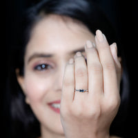 Baguette London Blue Topaz Solitaire Promise Ring