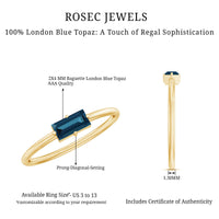 Baguette London Blue Topaz Solitaire Promise Ring