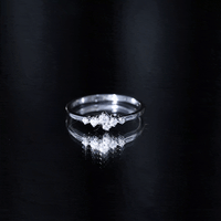 Certified Moissanite Cluster Promise Ring