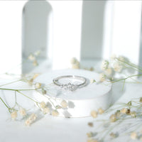 Certified Moissanite Cluster Promise Ring