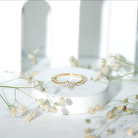 Certified Moissanite Cluster Promise Ring