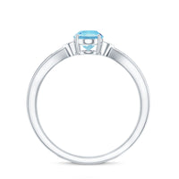 Certified Real Oval Aquamarine Engagement Ring for Women