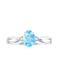 Certified Real Oval Aquamarine Engagement Ring for Women