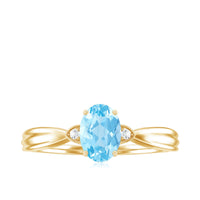Certified Real Oval Aquamarine Engagement Ring for Women