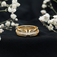 Rosec Jewels moissanite wedding band in pinpoint setting, showcasing a continuous row of sparkling gemstones on a sleek ring.