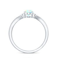Natural Solitaire Ethiopian Opal Diamond Oval Engagement Ring With Pinched Shank