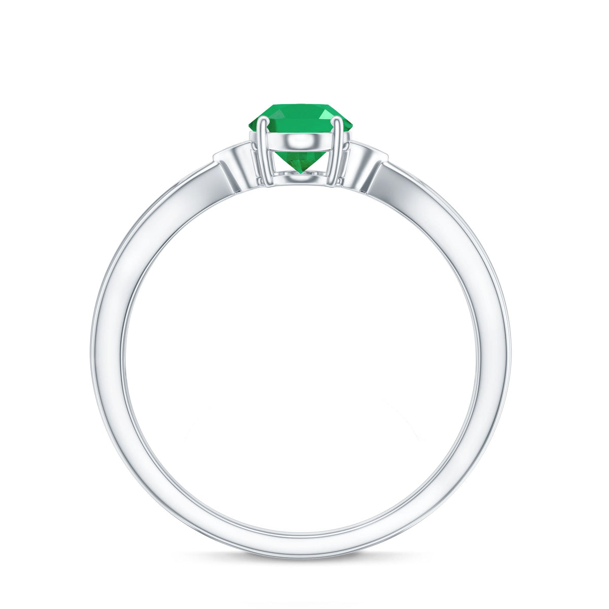 5X7 mm Oval Cut Emerald Vintage Engagement Ring with Diamond