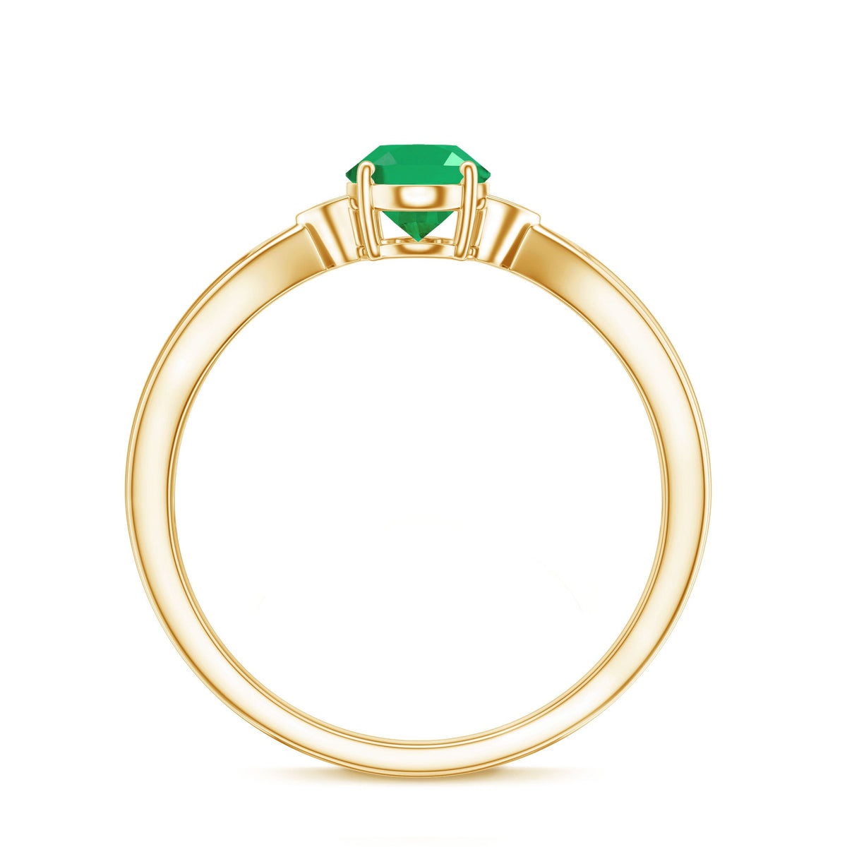 5X7 mm Oval Cut Emerald Vintage Engagement Ring with Diamond