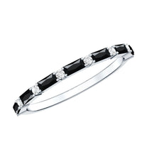 Certified Baguette Lab Grown Black and White Diamond Half Eternity Ring