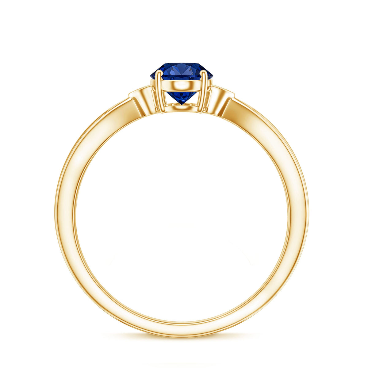 Certified 1 Carat Oval Lab Grown Blue Sapphire Solitaire Engagement Ring with Diamond