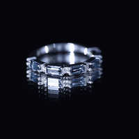 Baguette London Blue Topaz and Diamond Stackable Band Ring