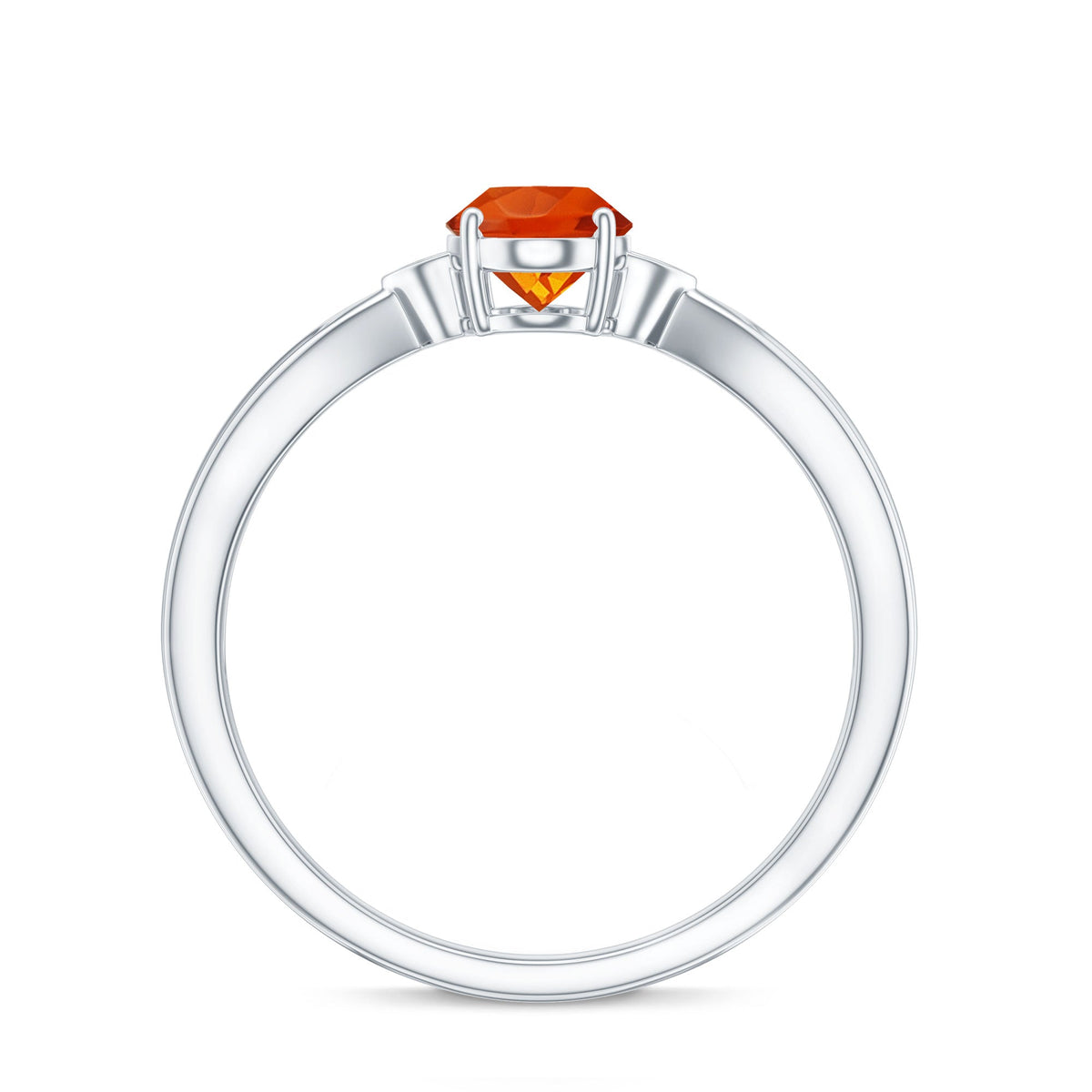 Oval 3/4 ct fire opal engagement ring with diamond accents by Rosec Jewels, showcasing the vibrant gemstone and elegant band.