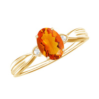 Oval 3/4 ct fire opal engagement ring with diamond accents by Rosec Jewels, showcasing the vibrant gemstone and elegant design.