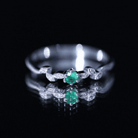 Nature Inspired Emerald Promise Ring with Diamond