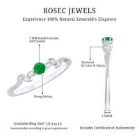 Nature Inspired Emerald Promise Ring with Diamond