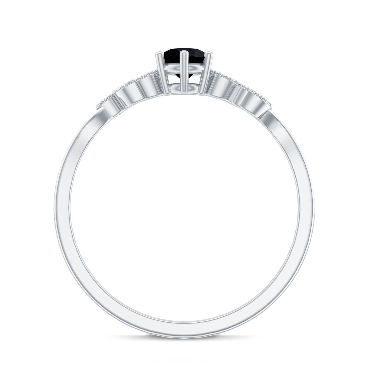 Nature Inspired Black Spinel Proposal Ring with Diamond