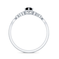 Nature Inspired Black Spinel Proposal Ring with Diamond