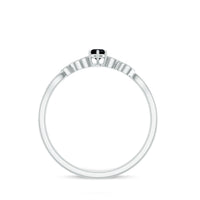 Black Onyx and Diamond Nature Inspired Promise Ring