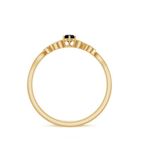 Black Onyx and Diamond Nature Inspired Promise Ring