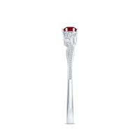 Certified Ruby and Diamond Leaf Branch Promise Ring