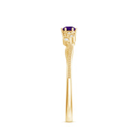 Nature Inspired Amethyst Promise Ring with Diamond
