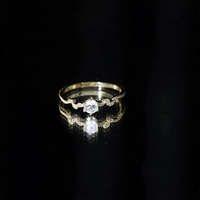 Yellow gold moonstone and diamond promise ring for women by Rosec Jewels, featuring a delicate, nature-inspired design.