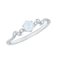Nature-inspired moonstone diamond promise ring for women by Rosec Jewels, featuring a moonstone and diamond accents in a delicate ring design.