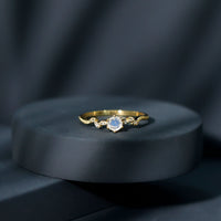Nature-inspired moonstone diamond promise ring for women featuring elegant design and sparkling gemstones by Rosec Jewels.