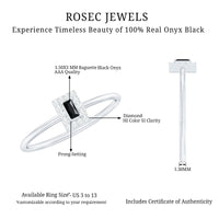 Minimalist Black Onyx and Diamond Halo Promise Ring