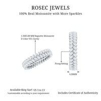 Baguette Cut Moissanite Eternity Band Ring