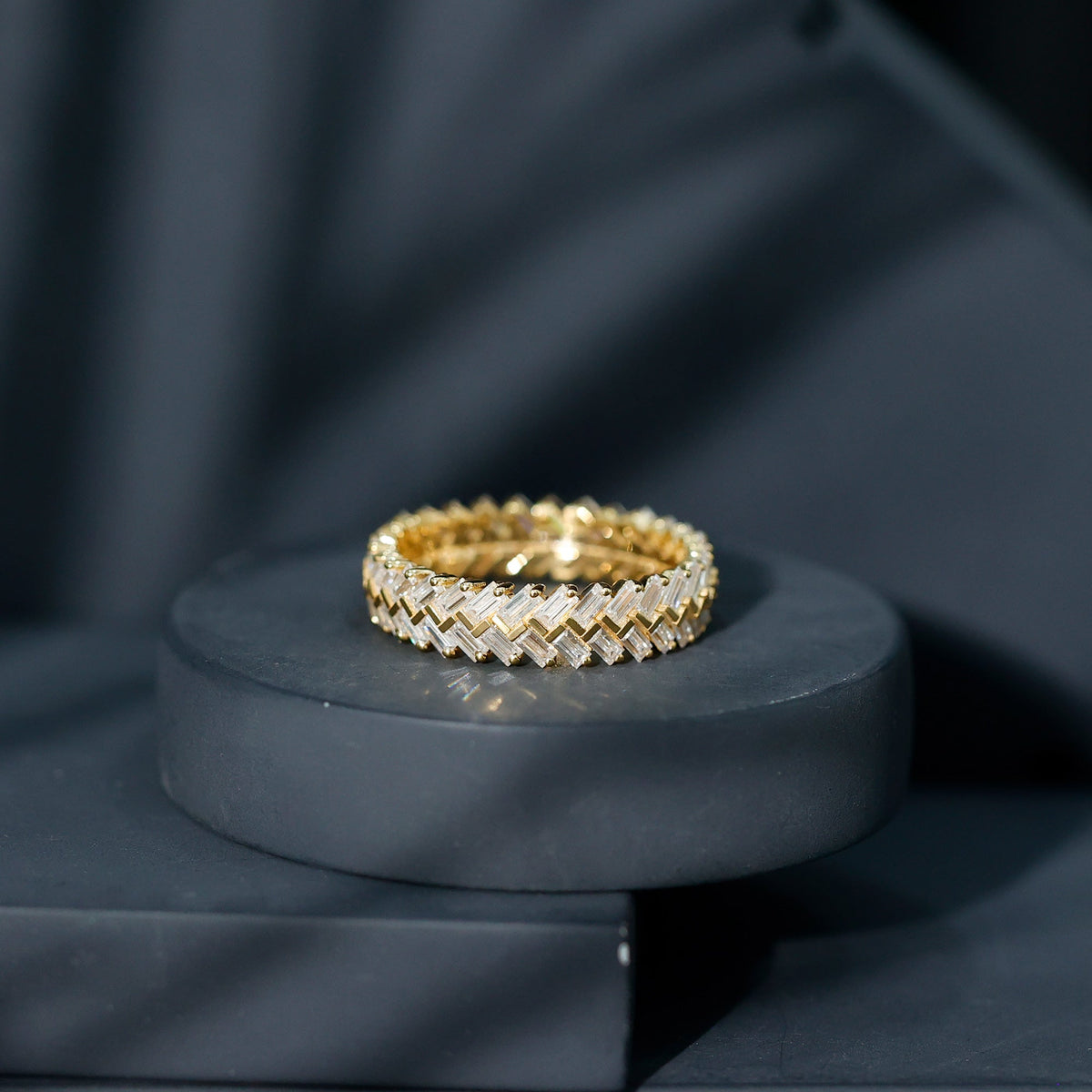 Baguette Cut Moissanite Eternity Band Ring