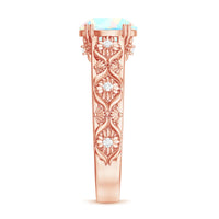 Nature Inspired 8mm Ethiopian Opal Engagement Ring with Diamond