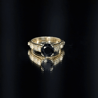 Nature Inspired 2 Carat Lab Grown Black and White Diamond Engagement Ring