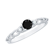 Certified 0.84 Carat Lab Grown Black Diamond Promise Ring with White Diamond
