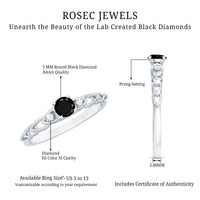 Certified 0.84 Carat Lab Grown Black Diamond Promise Ring with White Diamond