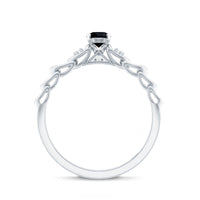 Certified 0.84 Carat Lab Grown Black Diamond Promise Ring with White Diamond