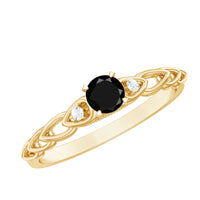 Certified 0.84 Carat Lab Grown Black Diamond Promise Ring with White Diamond
