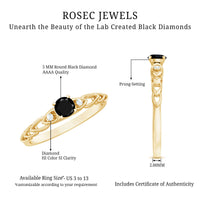 Certified 0.84 Carat Lab Grown Black Diamond Promise Ring with White Diamond