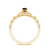 Certified 0.84 Carat Lab Grown Black Diamond Promise Ring with White Diamond