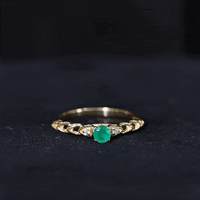 Genuine Emerald and Diamond Designer Promise Ring