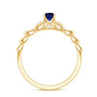 Certified 0.6 Carat Lab Grown Blue Sapphire Diamond Promise Ring