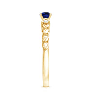 Certified 0.6 Carat Lab Grown Blue Sapphire Diamond Promise Ring